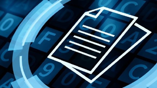 Document Management icons on a blue background